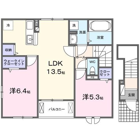 テラス　ハックベリー（高崎市上並榎町）の物件間取画像